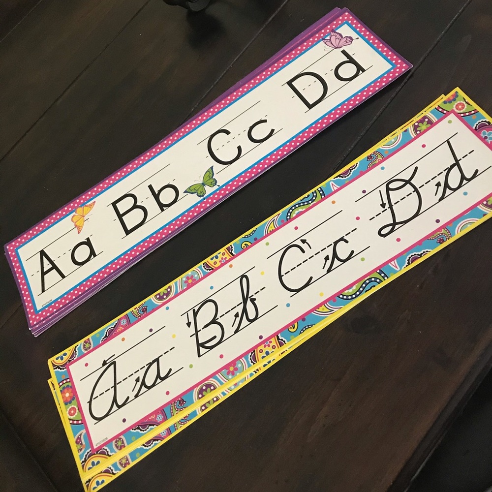 Manuscript and Cursive Alphabet Wall Strips